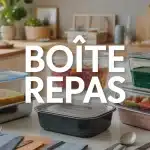 Illustration de boîtes repas inox verre plastique sur table lumineuse