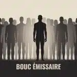 Illustration vectorielle du bouc émissaire avec silhouette isolée et ombres de la société