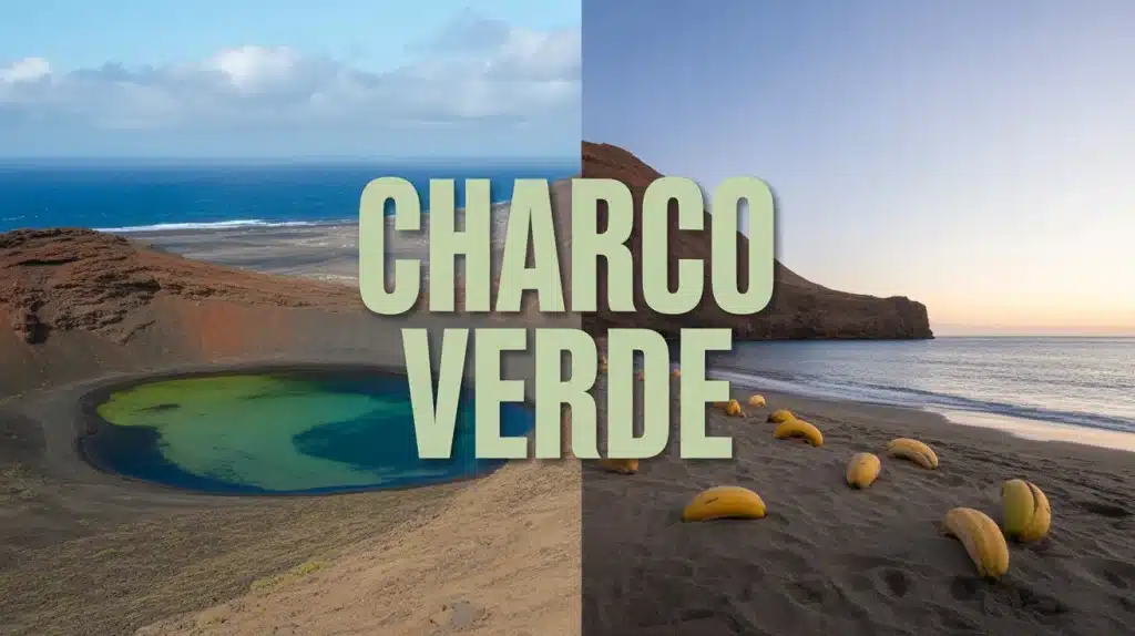 Illustration Charco Verde lagon Lanzarote et plage La Palma