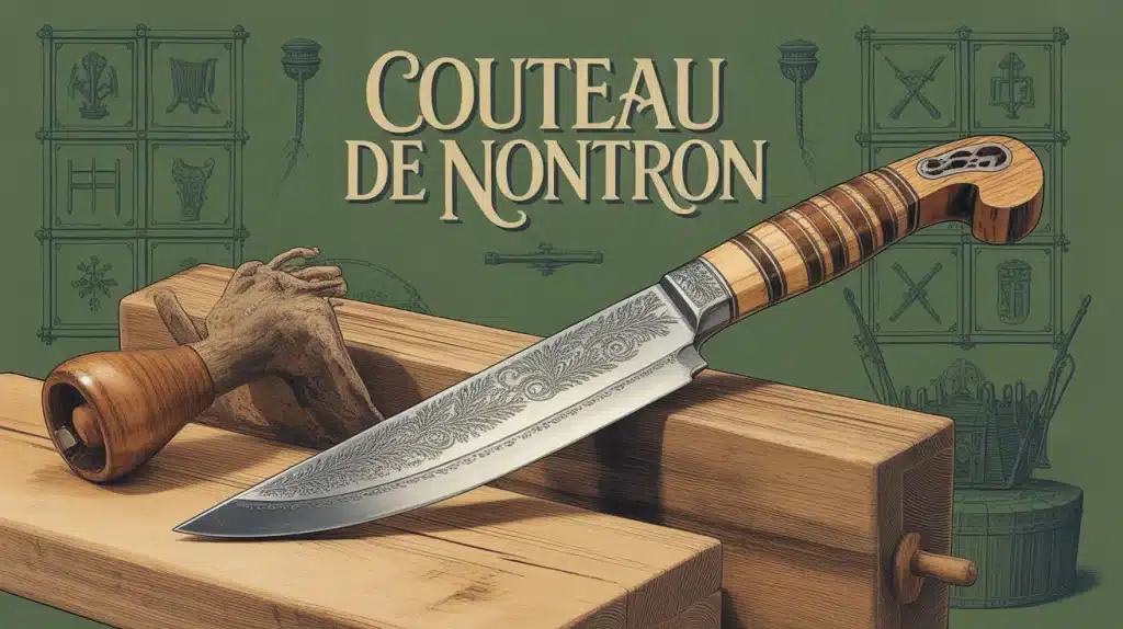 Illustration couteau de Nontron manche bois pyrogravé Périgord