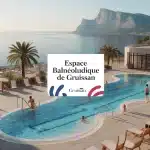 Illustration vectorielle Espace Balnéoludique de Gruissan entre mer et massif