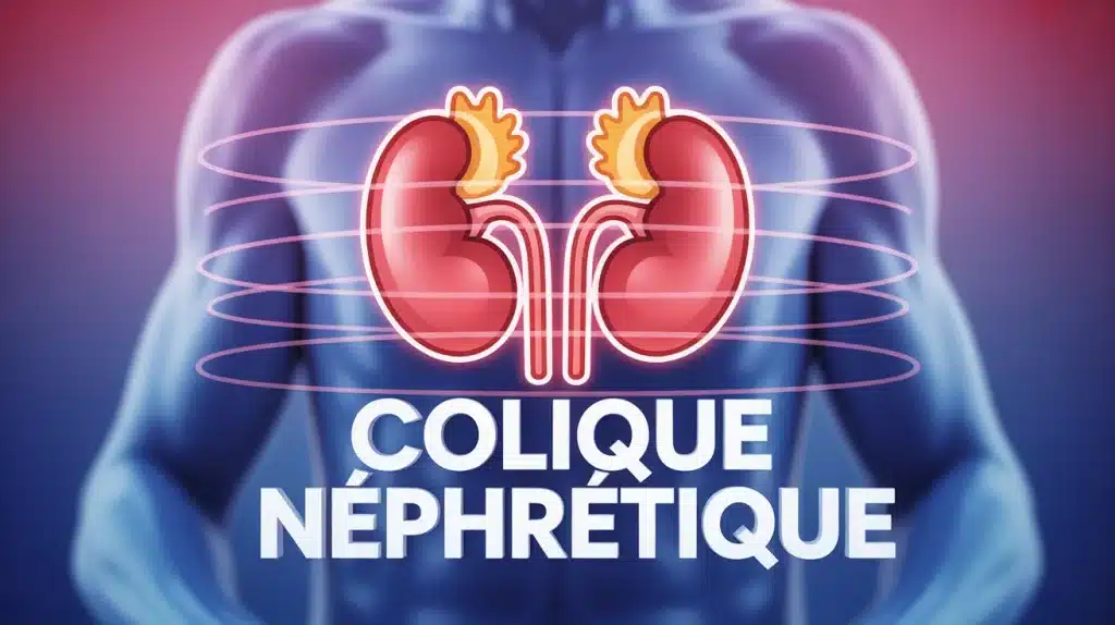 Rein stylisé rouge avec éclairs douleur colique néphrétique