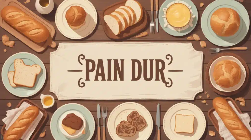Illustration pain dur divers usages en cuisine