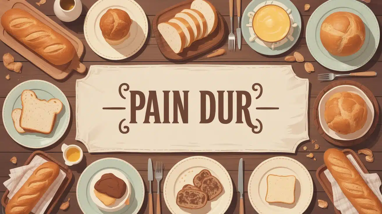 Illustration pain dur divers usages en cuisine
