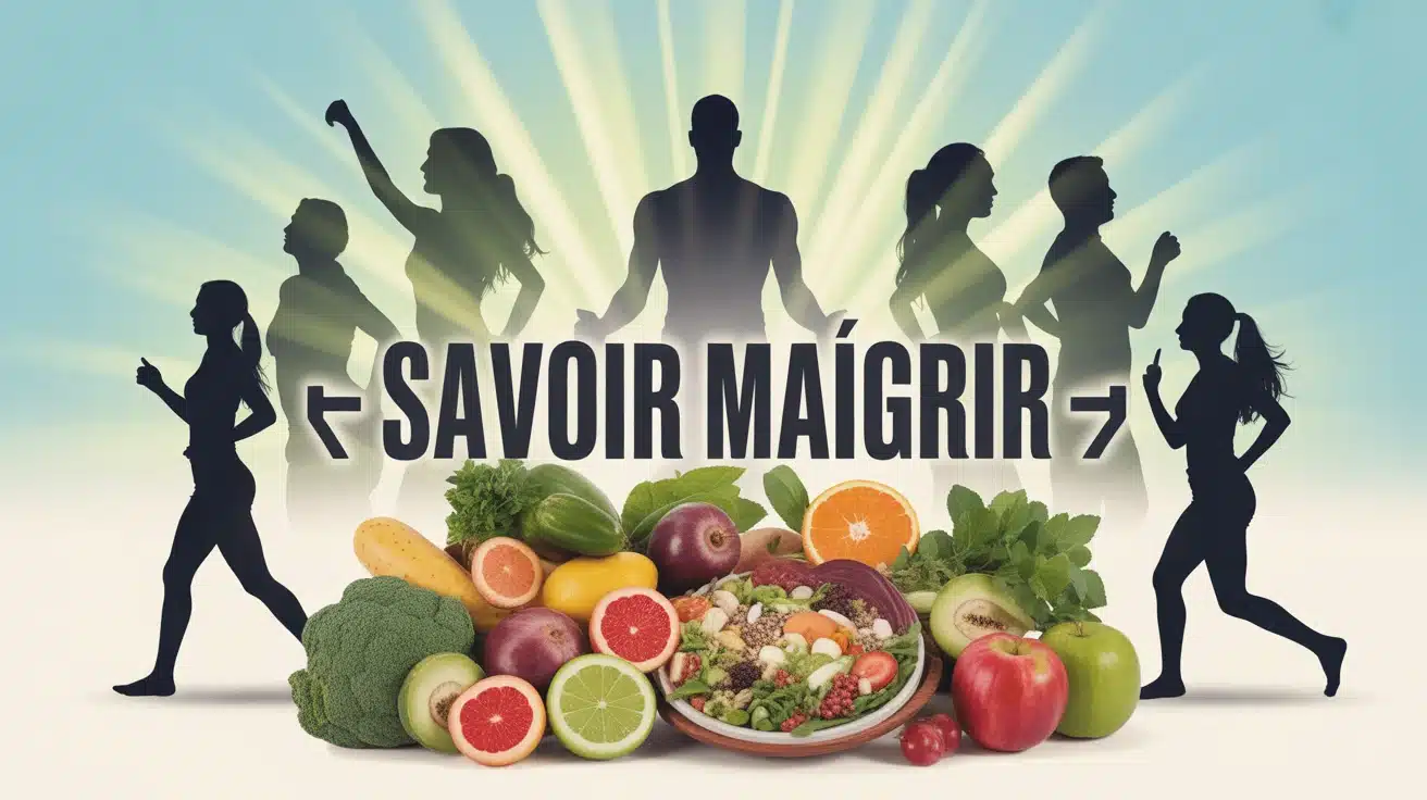 Illustration vectorielle Savoir Maigrir avec aliments et personnes actives