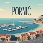 Illustration vectorielle de Pornic port et villas Belle Époque