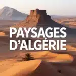 Illustration des paysages d Algérie avec montagnes, dunes et oasis