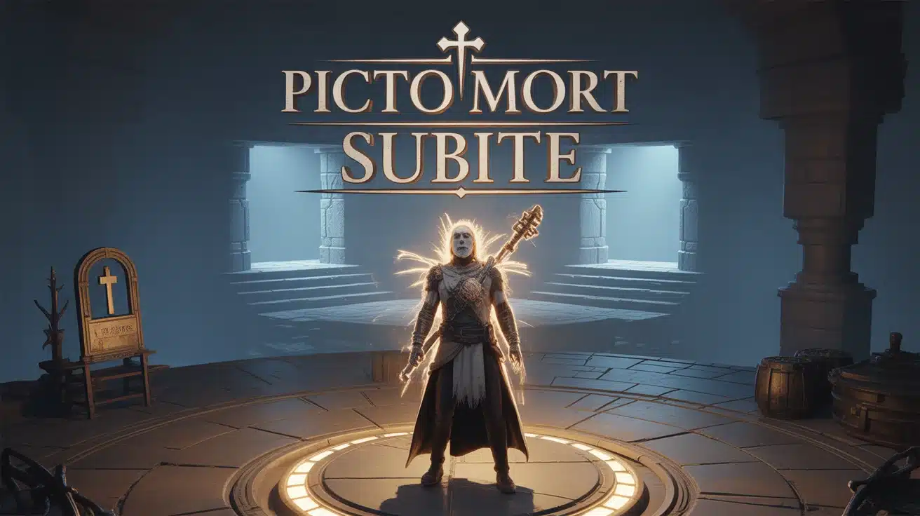 Illustration Picto Mort Subite personnage RPG avec effets lumineux