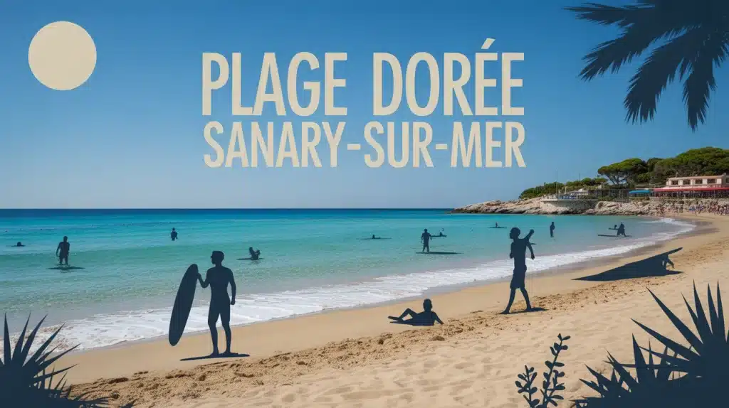 illustration plage dorée Sanary-sur-Mer sable mer turquoise