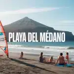 Playa del Médano plage avec kitesurf et familles