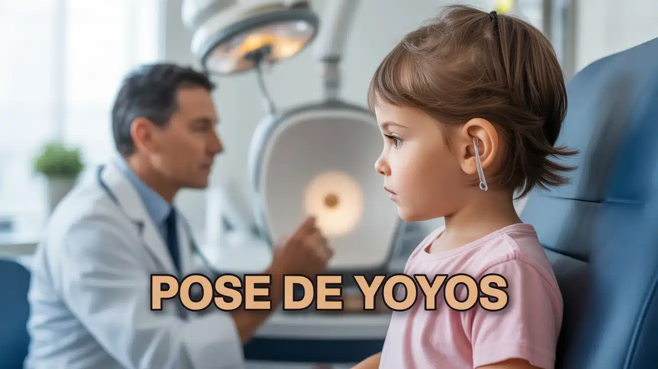 enfant avec medecin ORL et drain transtympanique pose de yoyos