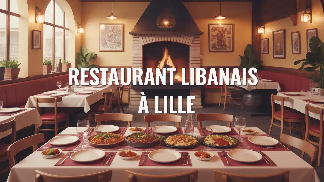 table de mezzés et grillades dans un restaurant libanais à Lille