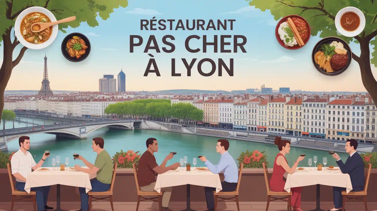 illustration restaurant pas cher à Lyon vue stylisée