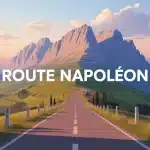 Illustration vectorielle Route Napoléon paysage montagne et mer