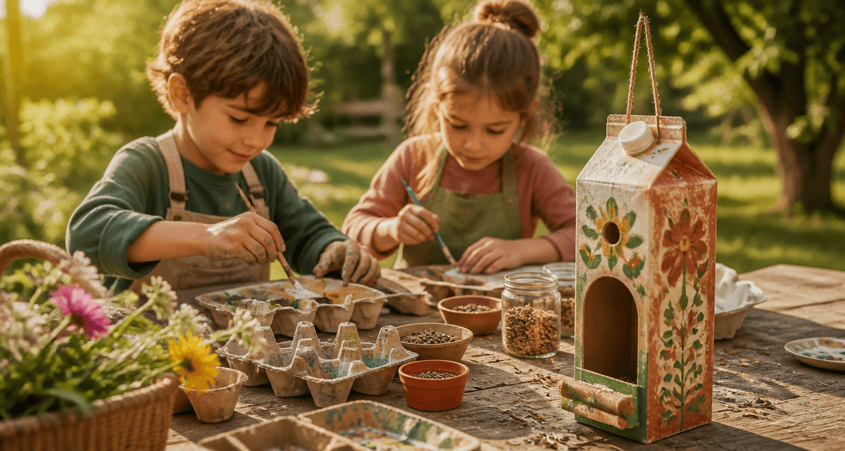 activité printemps enfants bricolage mangeoire jardin
