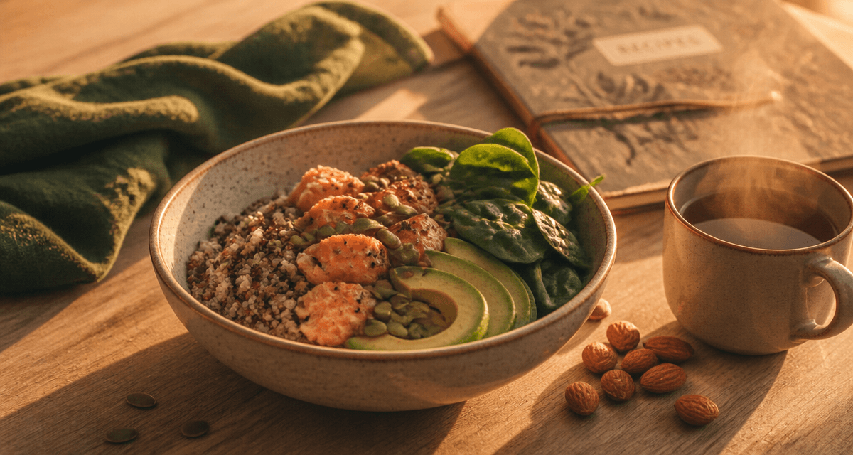 bol aliment pour perdre le ventre saumon quinoa avocat
