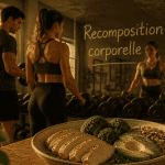 alimentation pour prendre du muscle et perdre de la graisse assiette et salle de sport