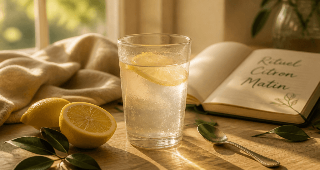boire jus de citron le matin verre citron
