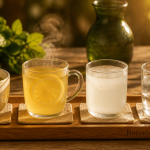 boisson pour perdre du ventre sur plateau en bois