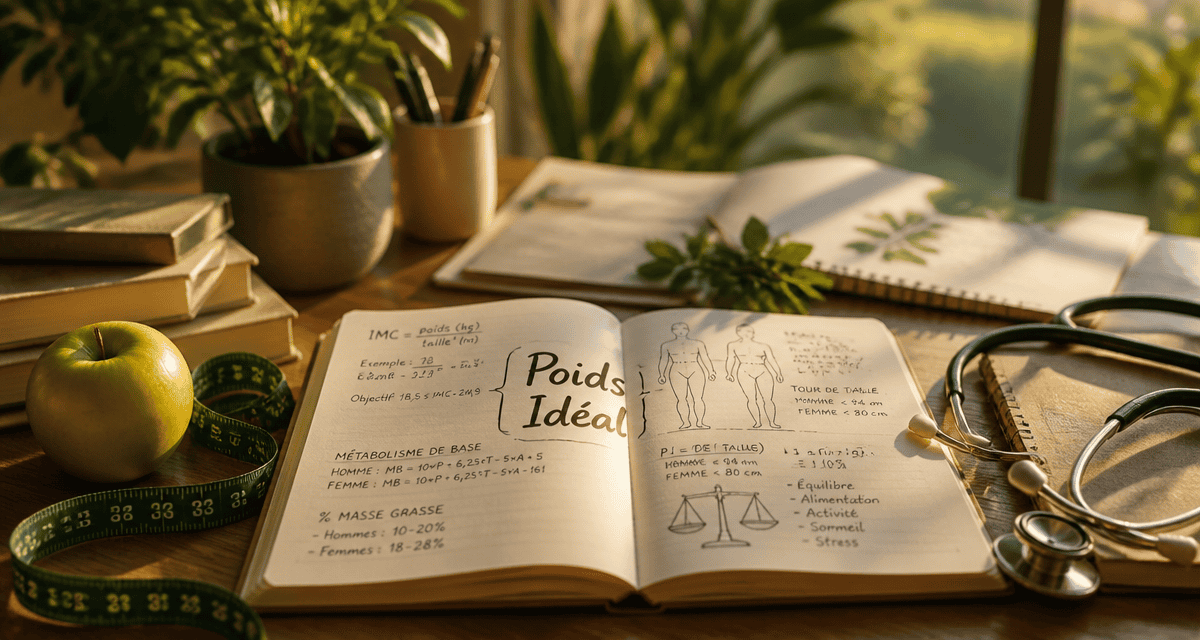 calcul le poids ideal carnet mètre ruban