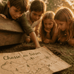 chasse au tresor enfant groupe jardin