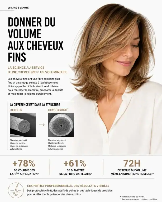 Coiffure cheveux fins avec volume et mouvement