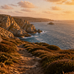 falaise en bretagne sentier océan
