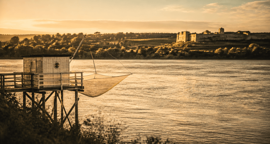 gironde fleuve estuaire carrelet vignobles
