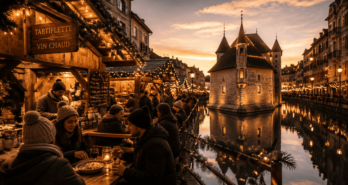 marche de noel annecy chalets bois palais ile