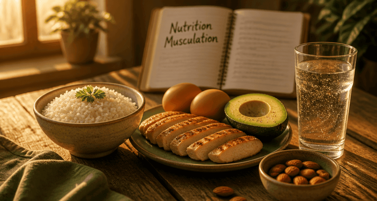 nutrition pour la musculation aliments sur table