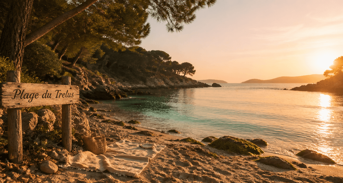 plage du trelus crique sable pins mer turquoise