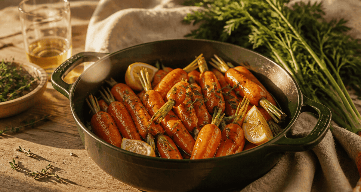 recette carotte glacée en sauteuse avec miel et thym