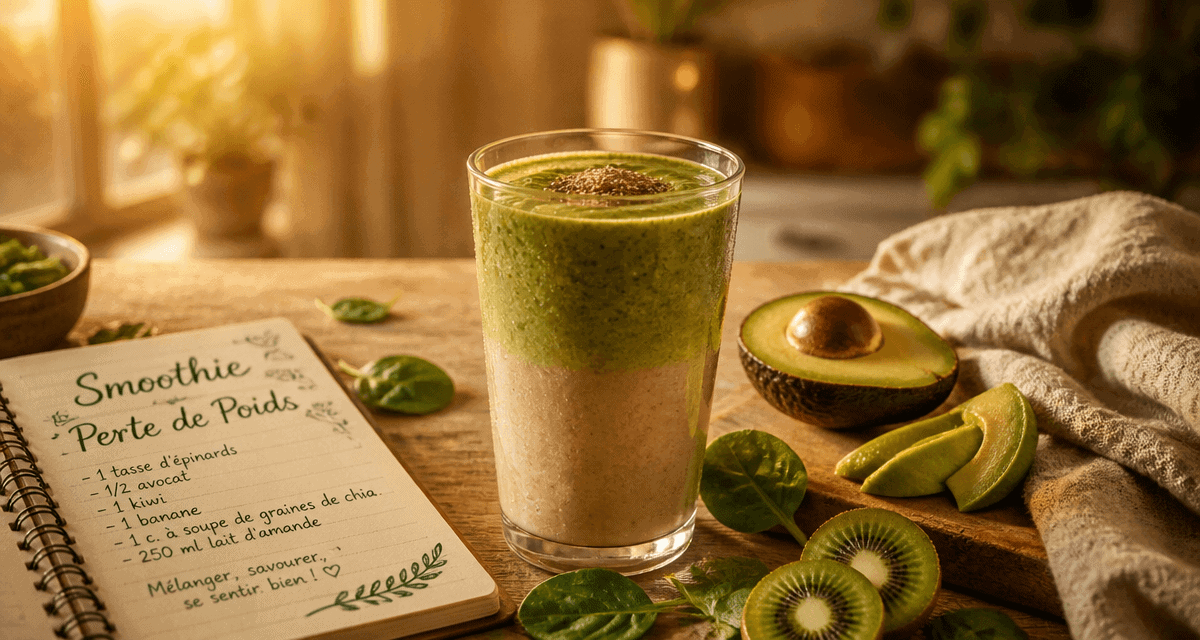 smoothie perte de poids vert et beige