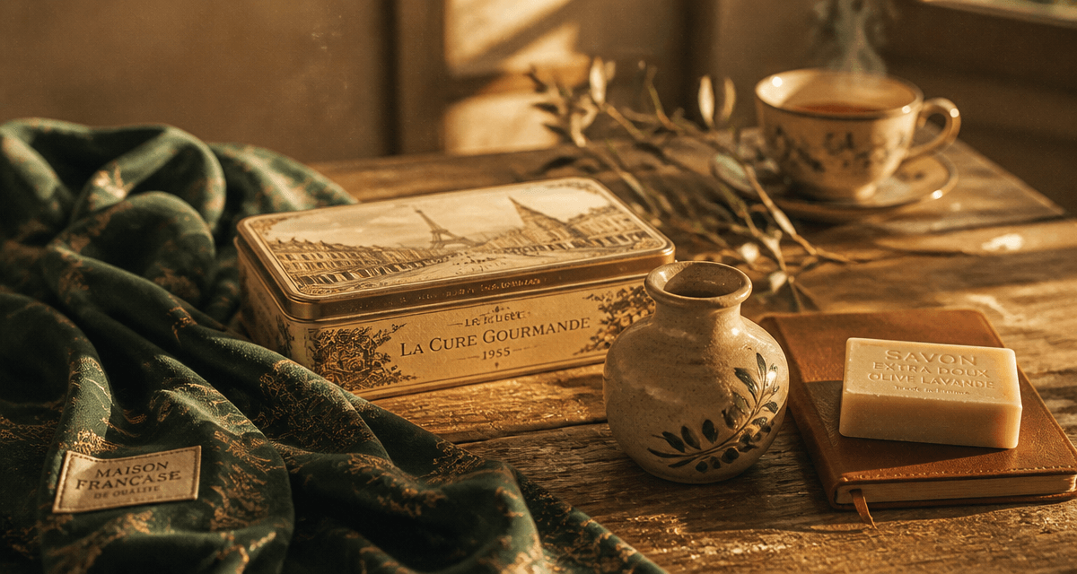 souvenir france objets authentiques sur table