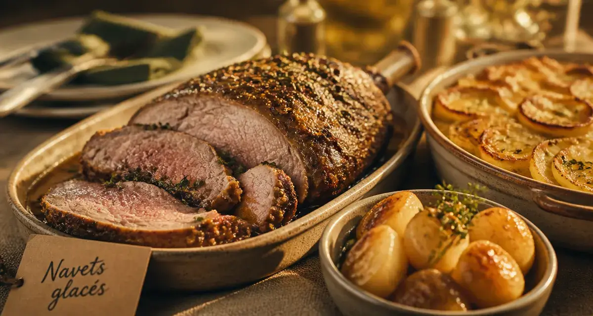 Accompagnement gigot d’agneau : navets glacés au miel et thym citronné