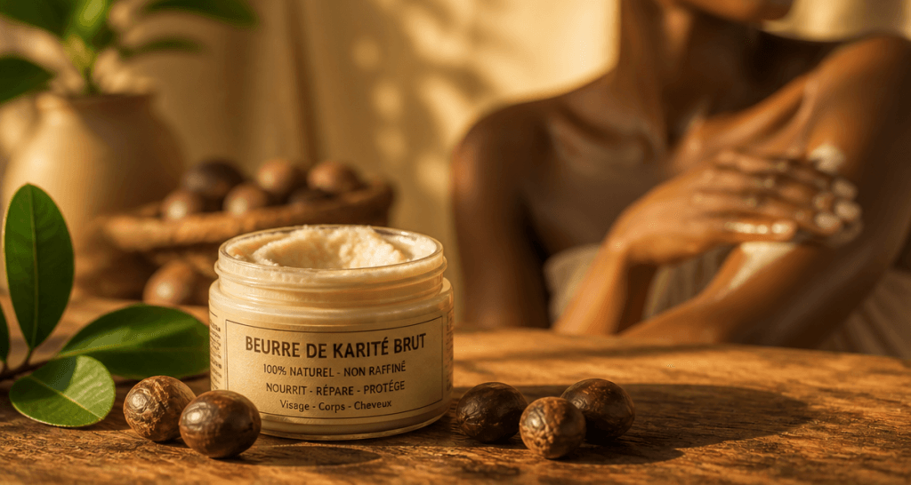 bienfaits beurre de karité pot texture peau nourrie
