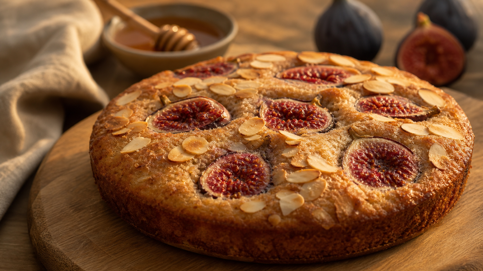 Dessert au figues fraiches : gâteau aux figues et amandes