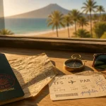 Destination soleil pas cher en hiver : passeport et billets, plage des Canaries au golden hour