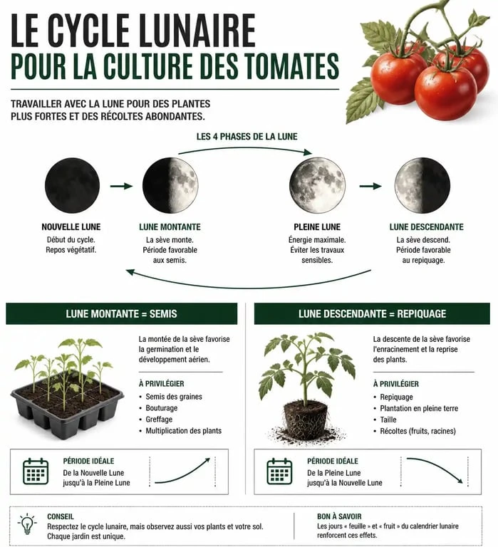 Calendrier lunaire pour le semis et la plantation des tomates