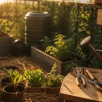 Jardinier facile : potager en balcon avec semis et arrosoir