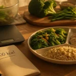 Nutrition perdre du poids : déficit calorique modéré, assiette équilibrée