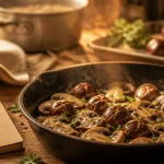 Recette marron : poêlée forestière aux marrons, champignons et persil