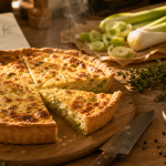 Recette salé : quiche aux poireaux dorée