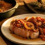 Recette thonine à la provençale : darne fondante, tomates, poivrons, câpres