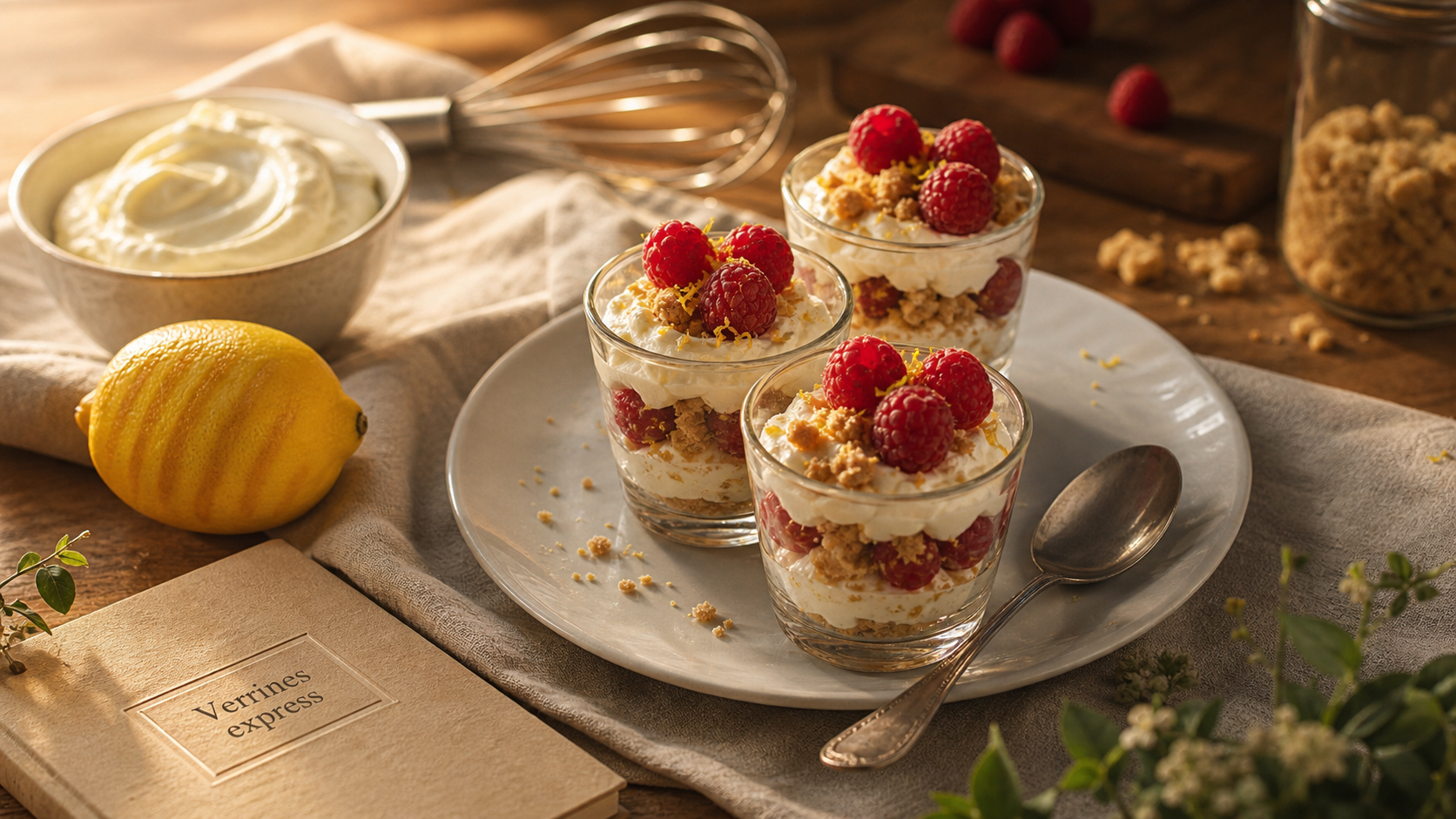 Dessert crème fraîche rapide : verrines citronnées aux fruits rouges