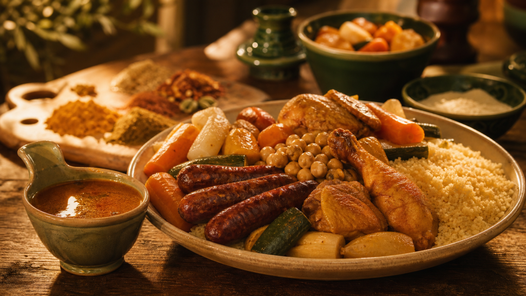 Meilleure recette couscous cookeo poulet-merguez, légumes fondants et semoule à part