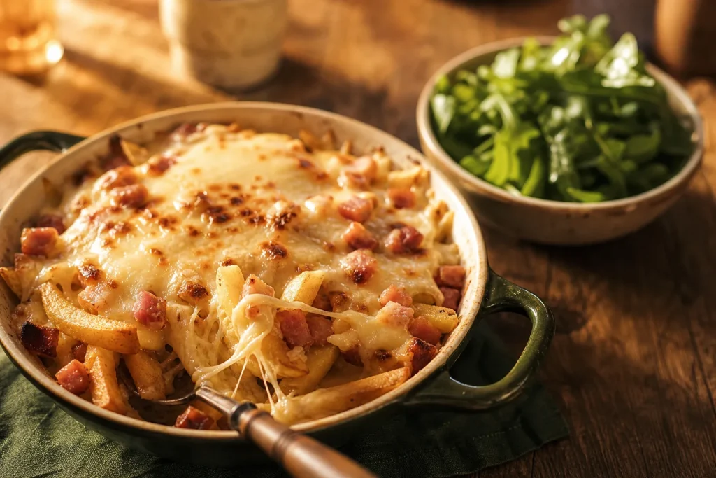 Que faire avec des frite froides : gratin anti-gaspi aux frites dorées