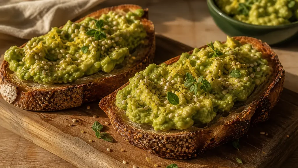 Recettes toast avocat : toast à l’avocat sur pain au levain