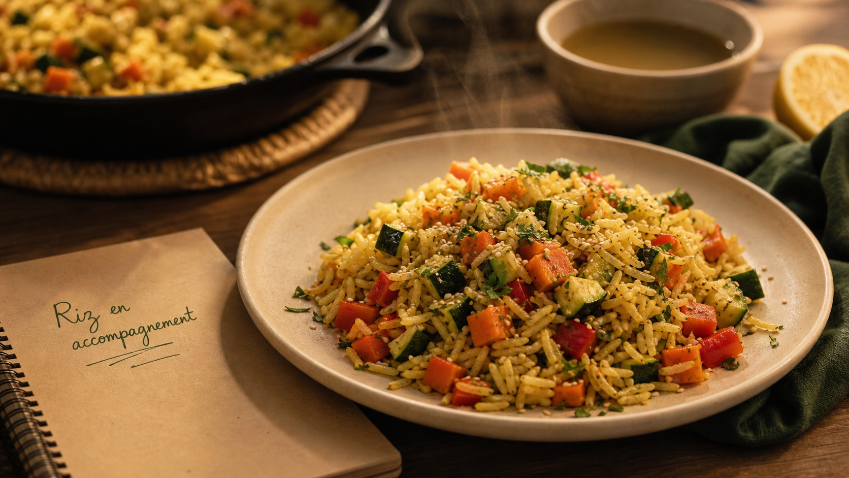 Riz en accompagnement recettes : riz basmati safrané aux légumes