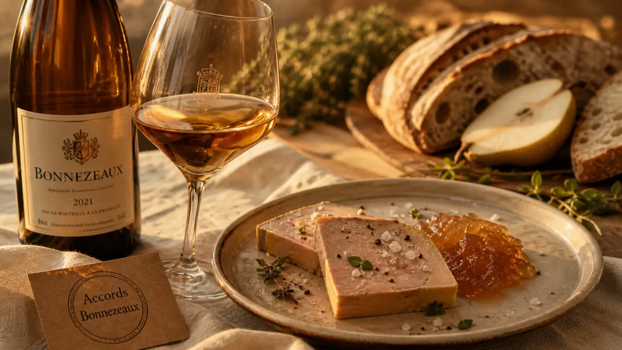 Bonnezeaux accord mets vins : foie gras mi-cuit, gelée de coing et fleur de sel